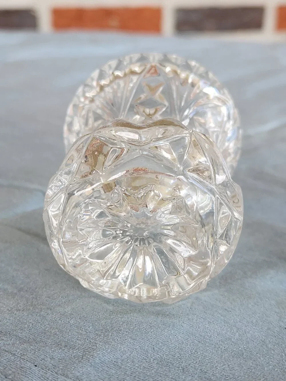 Vintage Pair of Cut Glass Bud Vases